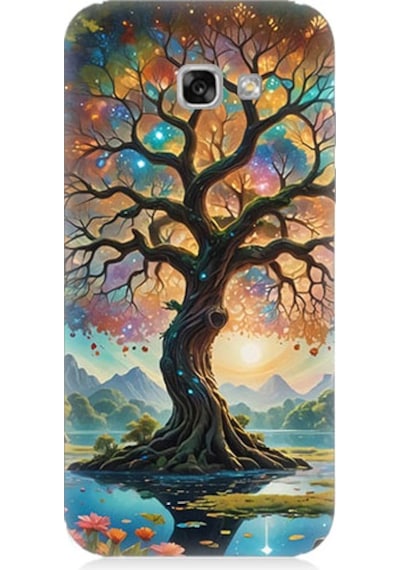 Samsung Galaxy A3 2017 Uyumlu Renkli Ağaç Desenli Silikon Kılıf