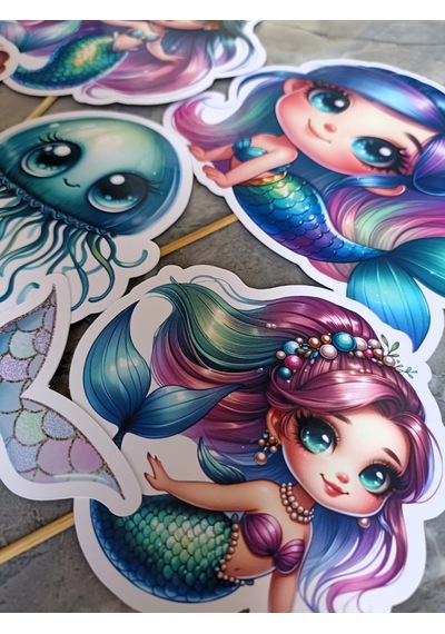 Denizkızı Mermaid Pasta Süsü Büyük Pasta Kürdanı Cupcake Kürdanı