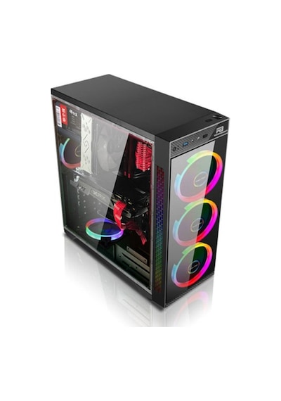 Atx Powerboost Vk-C12B Tempered Glass Rgb Fan Siyah Kasa Psu Yok Atx Powerboost Vk-C12B Tempered Glass Rgb Fan Siyah Kasa Psu Yok