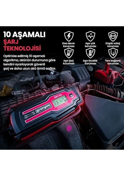 Ayrex Grangos Gbc4a 6v / 12v 120 Ah Akıllı Dijital Akü Şarj/akü Bakım/desülfatör Ve Power Supply, Otomobil/motos