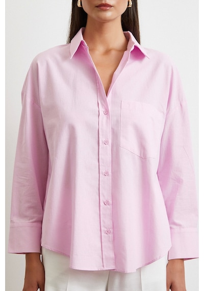 Never More Must Have Poplin Gömlek Pembe Pembe