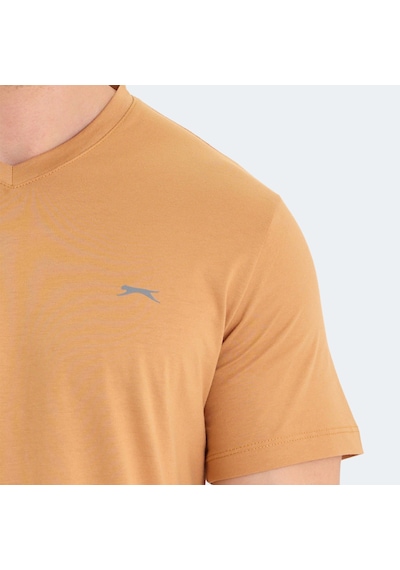 Slazenger RIVALDO Erkek V Yaka Hardal Tişört