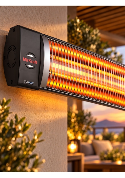 Square 2800 Watt 2 Kademeli Infrared Uzaktan Kumandalı Duvar Tipi Isıtıcı
