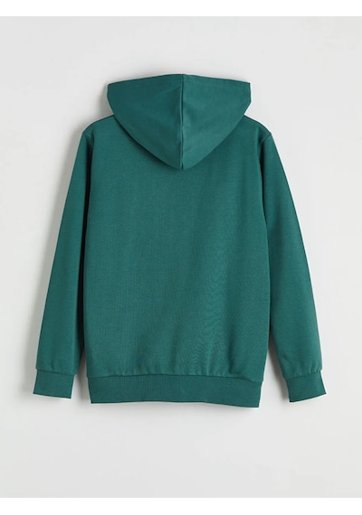 Lc Waikiki Yeşil Kapüşonlu Erkek Çocuk Fermuarlı Sweatshirt YESIL
