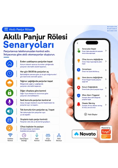 Tuya Uyumlu Wifi Perde Panjur Kepenk Kontrolcüsü