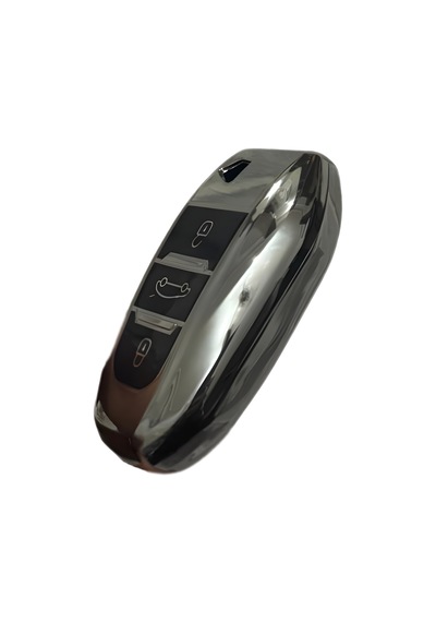 Autohan Keys Peugeot Anahtar Koruma Kılıfı, 208 308 508 2008 3008 5008 Rifter Modelleri İçin, Sustasız, Krom-siyah