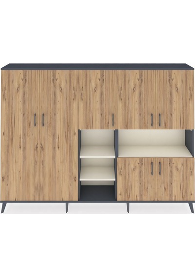 Arges Dolap 13 Raflı 7 Kapaklı 220x30x163 Antrasit-çam/aytaşı Atlas Çam/aytası - Antrasıt Arges Dolap 13 Raflı 7 Kapaklı 220x30x163 Antrasit-çam/aytaşı Atlas Çam/aytası - Antrasıt