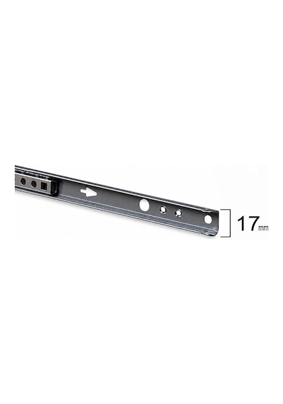 Aletçantam 17mm Teleskopik İnce Çekmece Rayı - 34cm (2 parça set) Gri