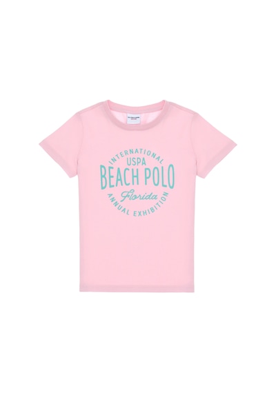 U.S. Polo Assn. Erkek Çocuk Açık Pembe Bisiklet Yaka Tişört 50307129-VR078