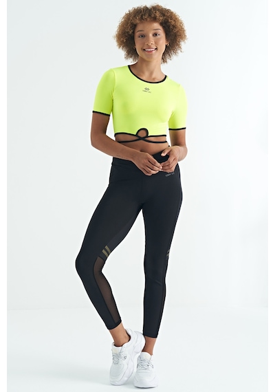 Tommy Life Neon Sarı Bel Bağlama Detaylı O Yaka Standart Kalıp Dalgıç Kumaş Kadın Crop T-shirt - 97266 Neon Sarı Tommy Life Neon Sarı Bel Bağlama Detaylı O Yaka Standart Kalıp Dalgıç Kumaş Kadın Crop T-shirt - 97266 Neon Sarı
