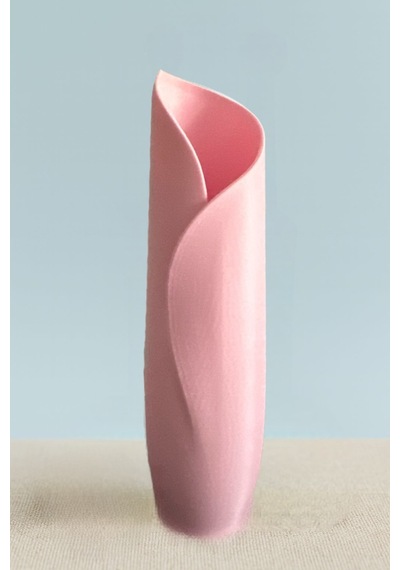 Dekoratif Modern Vazo Lale Şeklinde 20 Cm Pembe Pembe