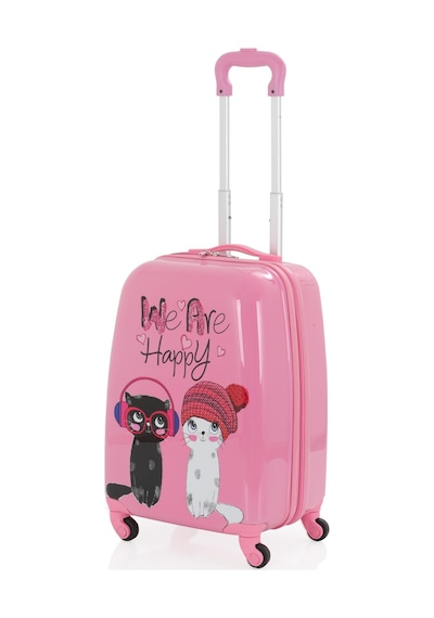 Mçs Group V307 Abs Çocuk Valiz-pembe - Happy Baskı S18y10001800312 00312 Çok Renkli