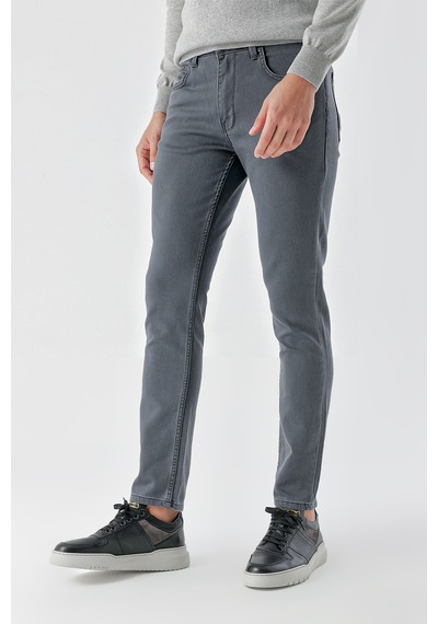 Morven Erkek Füme Mevsimlik Pamuk 5 Cep Slim Fit Jean Pantolon 24ms003012050 Füme