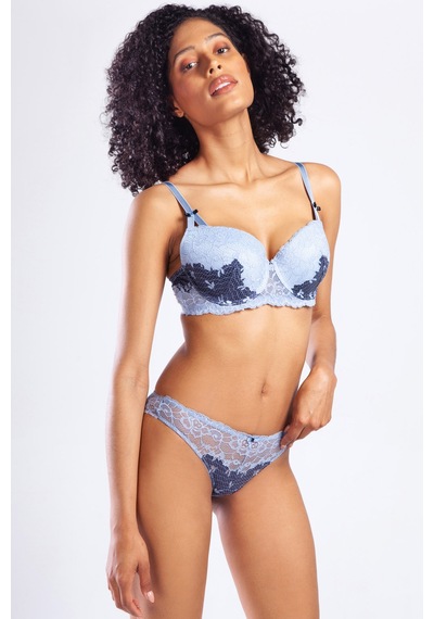 Etiler Collection Golshan Gilda Mini Slip, Kadın Dantelli Mavi Külot Çok Renkli