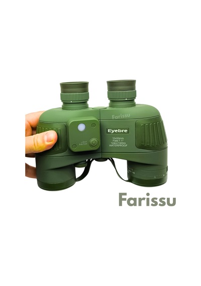 Profesyön 10x50 Mm Azot Dolu Su Geçirmez Denizci Dürbünü Işıklı Pusulalı, Profesyonel Optik Dürbün Yeşil
