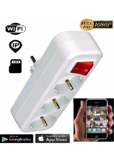 Kablosuz Priz Wifi Kamera Bakıcı Kamerası 7/24 Uzaktan Canlı