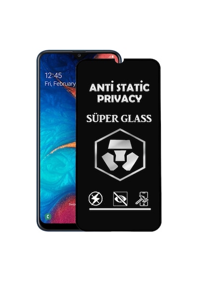 Samsung Galaxy A20 Tam Kaplayan Anti Statik Hayalet Süper Cam Ekran Koruyucu