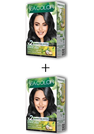 2X2 Tüp Krem Saç Boyası Seti Siyah No:1.0