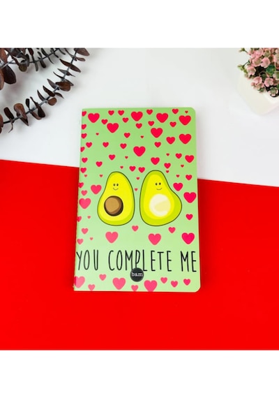 You Complete Me Mottolu Avakadolu Planner Planlayıcı Defter Çok Renkli