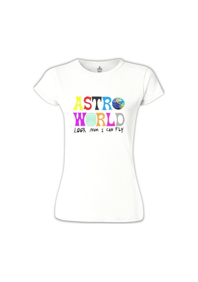 Travis Scott - Astro World Beyaz Kadın Tshirt 001