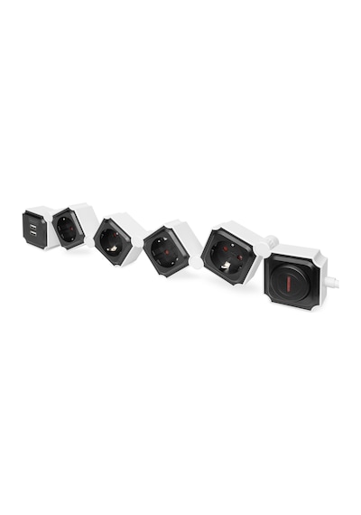 Digitus DA-70620 USB Bağlantılı Kaza Korumalı Esnek Uzatma Priz