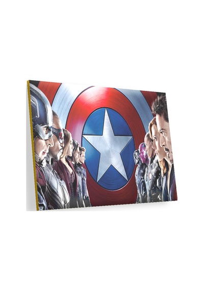 Cakasepetim Marvel Avengers Infinity Savaş Afişi Kaptan Amerika İç Savaş Görseli Ahşap Mdf Tablo