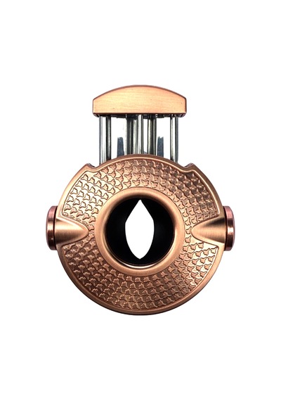 Parmida Rose Gold İşlemeli Çark Mekanizmalı V-cut Puro Makası Kesici