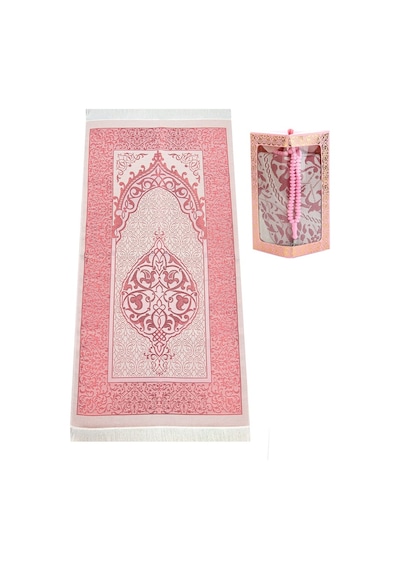 Özel Hediyelik Kutulu Seccadeli Tesbihli Set Pembe