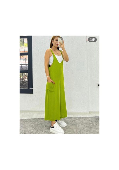 Rouge Basıc Ayrobin Kumaş Tulum Olive