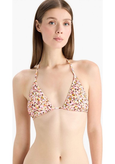 Defacto Regular Fit Çiçekli Bürümcük Üçgen Bikini Üstü-fall İn Love E2576ax25smrd194 Kırmızı