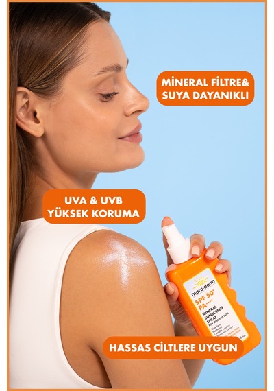 Hassas Ciltler İçin Mineral Sprey Güneş Kremi Spf 50+ Pa++++ 200 Ml
