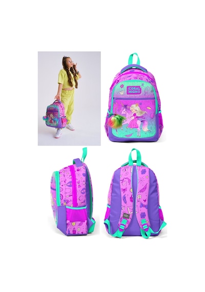 Coral High Pembe Yeşil Unicorn Ve Prenses İlkokul Okul Sırt Çantası Ve Kalemlik Seti