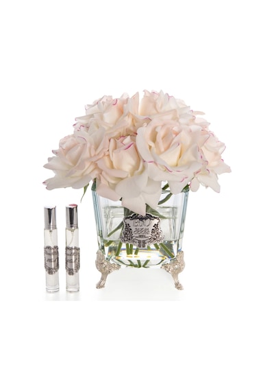 Pirinç Ayaklı Cam Silver 13 Gül Luxury Home Perfume Rose