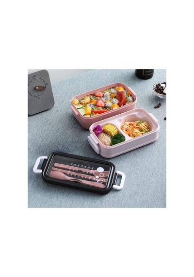 Paslanmaz Çelik Yemek Tası Isı Yalıtımlı 3 Katlı Yemek Termosu Ofis Kamp Lunchbox Pembe - 858263192 Pembe