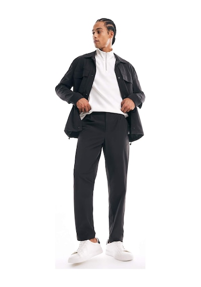 Defacto Regular Fit Polo Yaka Çıtçıtlı Cepli Teknik Gömlek Ceket B7396AX24SP Siyah