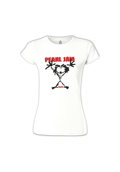 Pearl Jam Beyaz Kadın Tshirt 001
