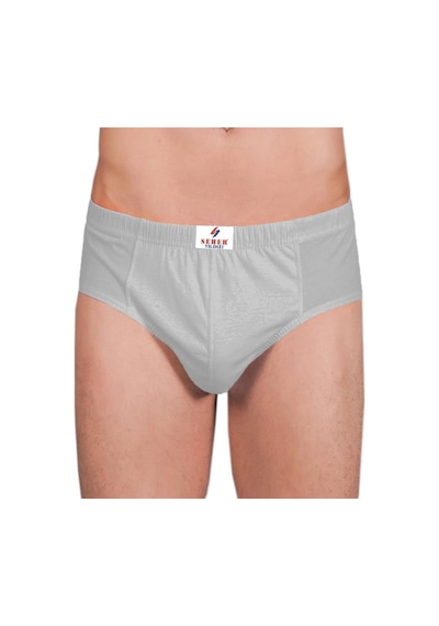 Seher Yıldızı Erkek Slip Külot Pamuklu Renkli 6 Lı Paket Gri