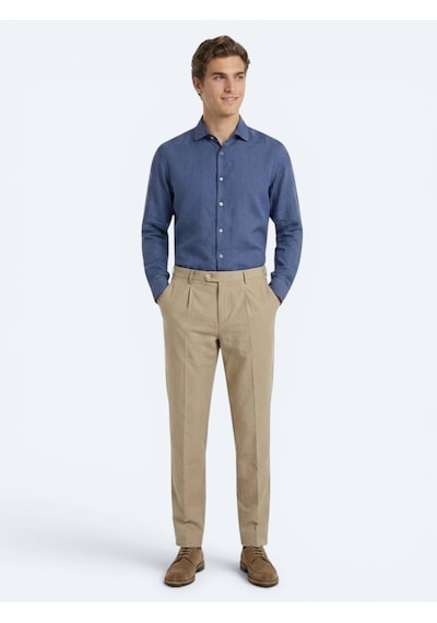 Kip Karamel Kumaş Relaxed Fit Casual Pamuk Karışımlı Pantolon