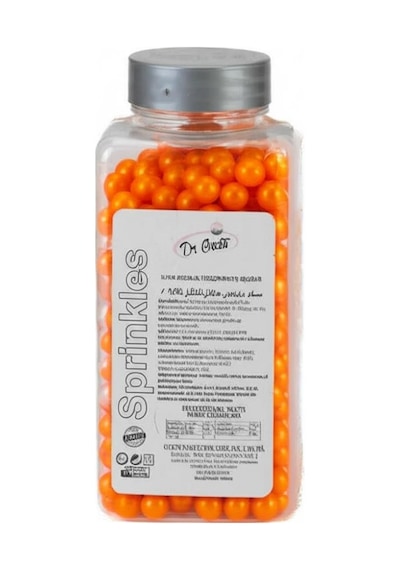 8 Mm Turuncu Boncuk Şeker 250 G Pasta Ve Tatlı Süsleme Şekeri
