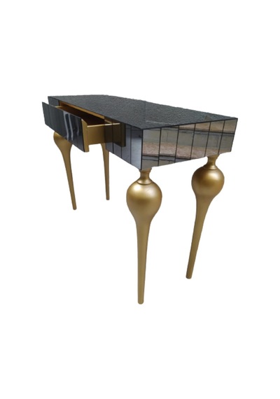 Dresuar Tombul Ayak Model Kayın Torna Mdf Tabla Parlak Gold Boya (377599327) Altın