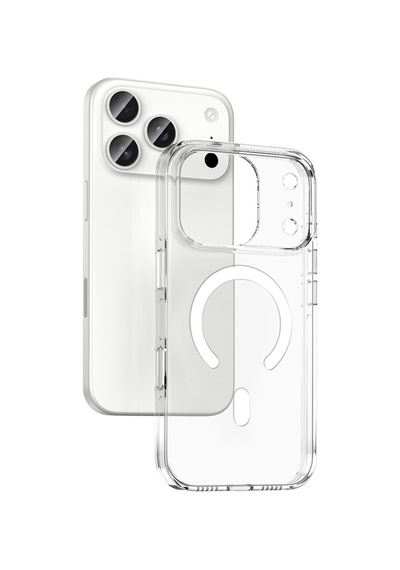 iPhone Uyumlu 17 Pro Kılıf M-safe Şarj Özellikli Kamera Korumalı Effx Kripto Kapak - Şeffaf Şeffaf