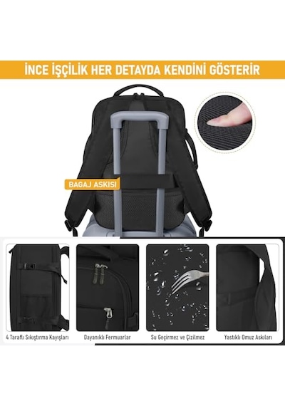Laptop Sırt Çantası, Seyahat Çantası Hafif El Çantası Küçük Bavul Valiz, Uçak Onaylı Kabin Çantası, Erkek Diğer