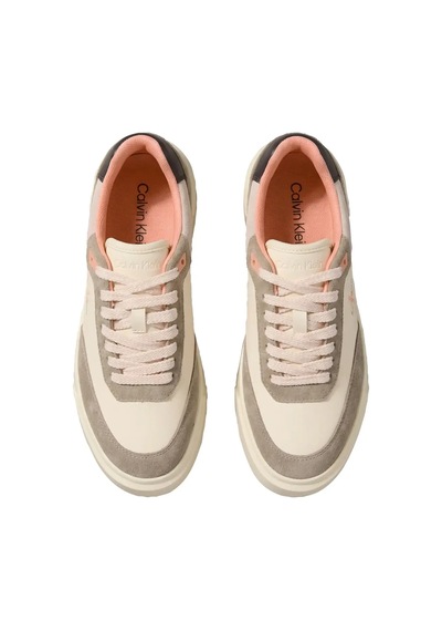 Calvin Klein Prıme Cupso Laceup L, 0j6 Krem Kadın Spor Ayakkabı & Sneaker