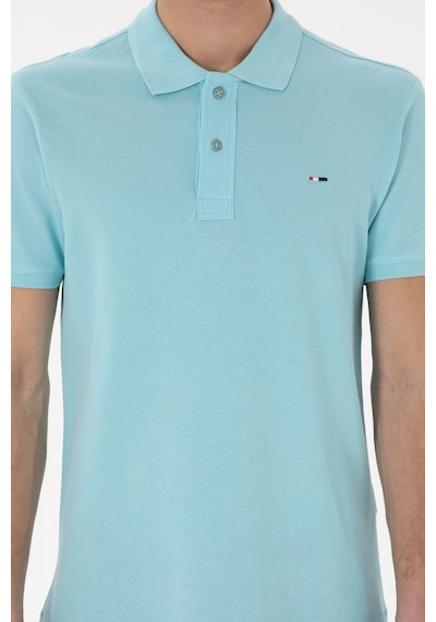 U.S. Polo Assn. Erkek Slim Fit Polo Yaka Aqua Basic Tişört 50297983-VR007