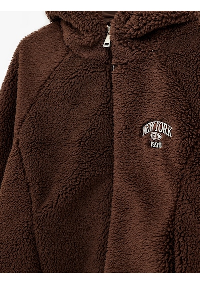 Koton Uzun Kollu Regular Fit Cepli Fermuarlı Crop Kapüşonlu Peluş Ceket Kahverengi 6wal20135ıw Kahve Koton Uzun Kollu Regular Fit Cepli Fermuarlı Crop Kapüşonlu Peluş Ceket Kahverengi 6wal20135ıw Kahve