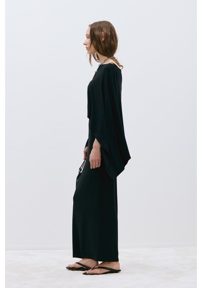 Suud Collection Siyah Rae Penye Pelerin