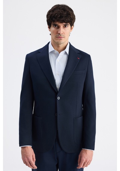 D's Damat Ds Damat Regular Fit Lacivert Armürlü Kumaş Ceket 6hc04m415494m 101