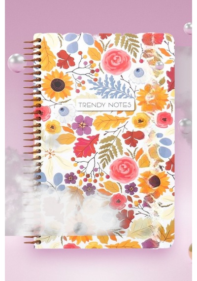 13x21 Cm Çizgisiz 96 Yaprak Sert Karton Kapak Telli Defter 60 Gr Beyaz Kağıt Sarı