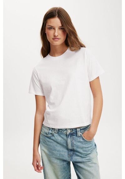 Seeh Beyaz Basic Kısa Kollu Kadın T-shirt Sh280