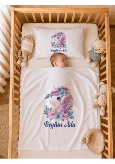 Pia Baby Kız Bebek %100 Pamuk İsme Özel Hastane Çıkışı Tulum Seti Yastık Kılıfı Battaniyeli 2028tyb3x Ekru